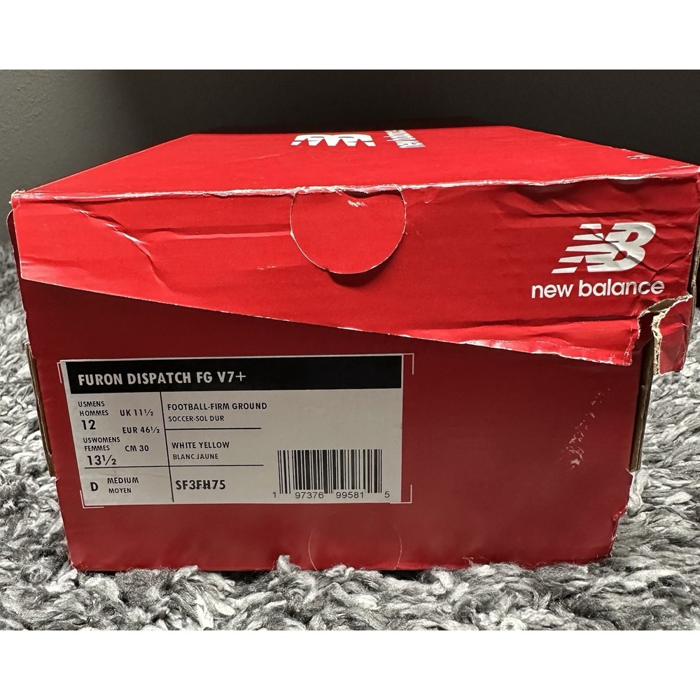 New Balance Soccer Cleats Shoes Mens Size 12 White Neon Furon Dispatch‎ FG V7 - Picture 9 of 9